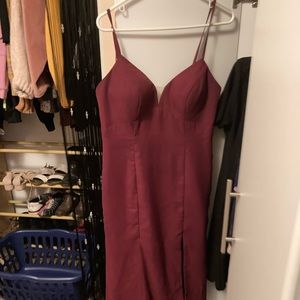 Maroon burgundy Formal dress, wedding guest